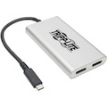 Eaton Tripp Lite Series Dual-Monitor Thunderbolt 3 to DisplayPort Adapter - 4K/5K @ 60 Hz, M/2xF, 4:4:4, Silver