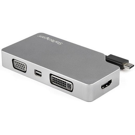 StarTech.com USB C Multiport Video Adapter 4K/1080p - USB Type C to HDMI, VGA, DVI or Mini DisplayPort Monitor Adapter - Space Gray