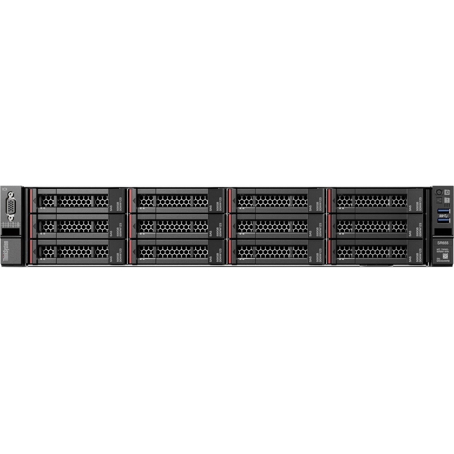 Lenovo ThinkSystem SR655 7Z01A057NA 2U Rack Server - 1 x AMD EPYC 7252 3.10 GHz - 16 GB RAM - Serial ATA Controller