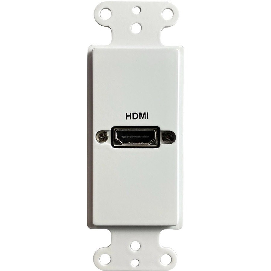 Comprehensive HDMI Pass-Through Single Gang Decorative Wall Plate with Pigtail - White