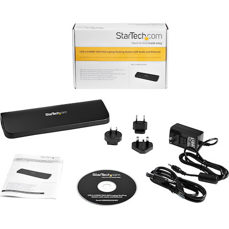 StarTech.com USB 3.0 Docking Station - Compatible with Windows / macOS - Supports Dual Displays - HDMI and DVI - DVI to VGA Adapter Included - USB3SDOCKHD