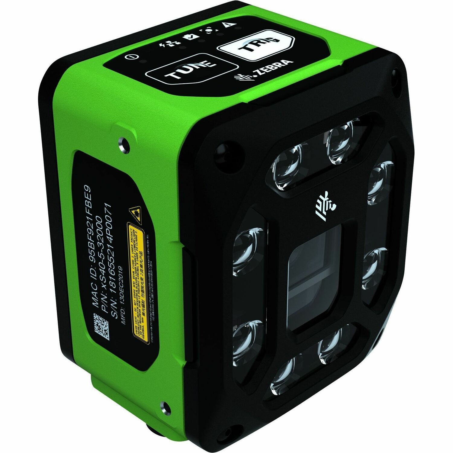 Zebra FS40 Robuust Industrieel, Logistiek, Fabriek, Pakhuis, Distributie Vaste bevestiging Barcodescanner - Kabel Verbinding - Groen