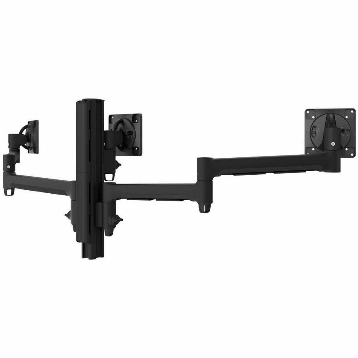 Atdec Awms-3-13714 Triple Monitor Arms + 400MM Post / 12KG (26.5LB) Flat Screens, 10KG (22LB) Curved Screens + Grommet Clamp Desk Fixing, Black
