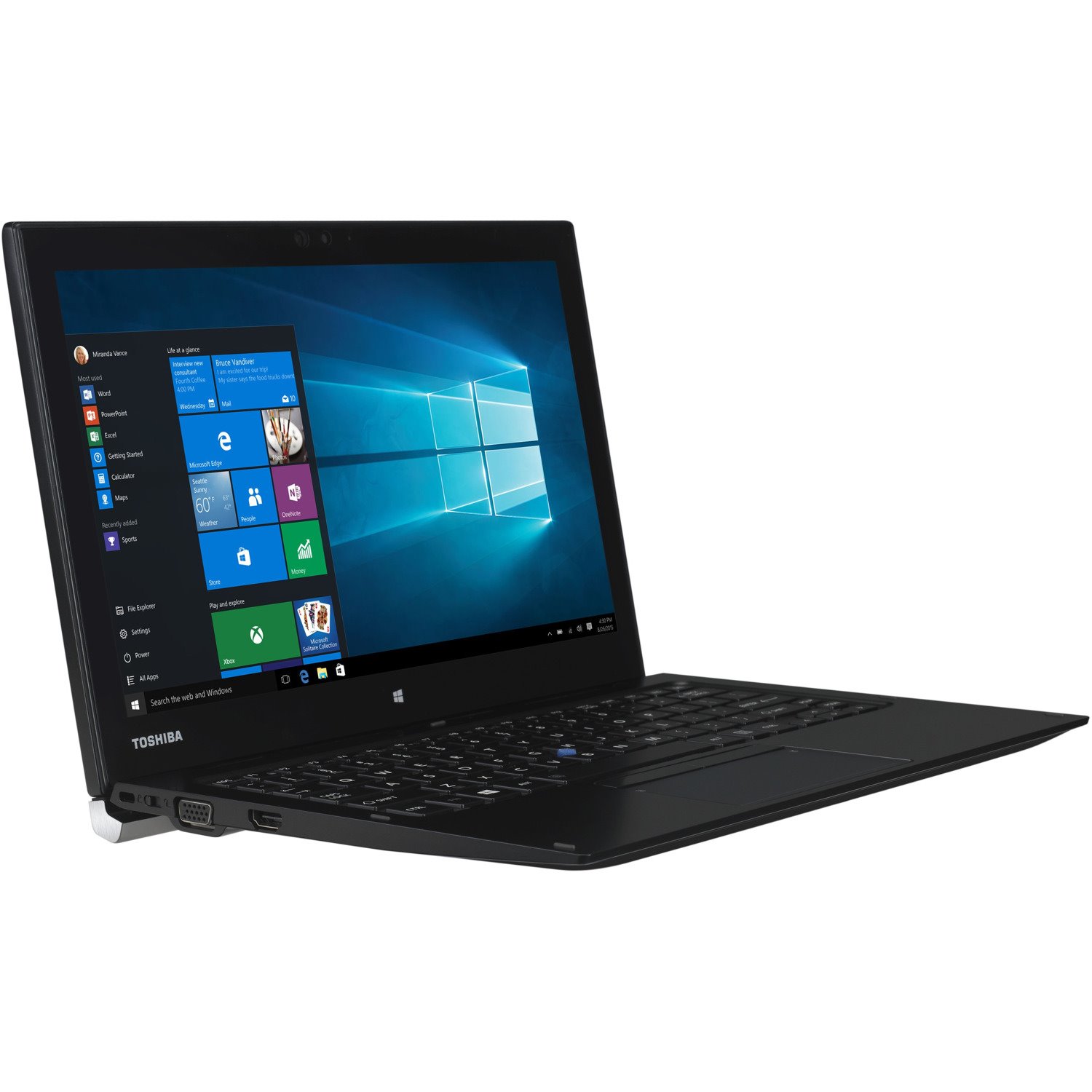 Toshiba Portege Z20t-C 12.5" Touchscreen Detachable 2 in 1 Ultrabook - Intel Core M 6th Gen m5-6Y54 - 8 GB - 256 GB SSD - English Keyboard - Graphite Black Metallic