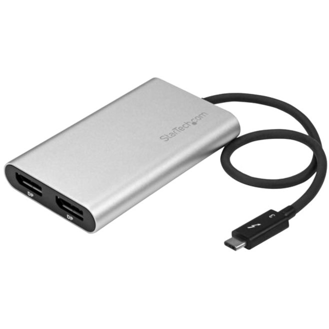 StarTech.com Thunderbolt 3 to Dual DisplayPort Adapter - Thunderbolt to 2x DP Converter - 4K 60Hz - Windows only Compatible