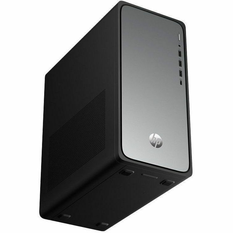 HP OmniDesk M02-0000a M02-0035t Desktop Computer - Intel Core i3 14th Gen i3-14100 - 8 GB - 256 GB SSD - Tower - Meteor Silver, Jack Black
