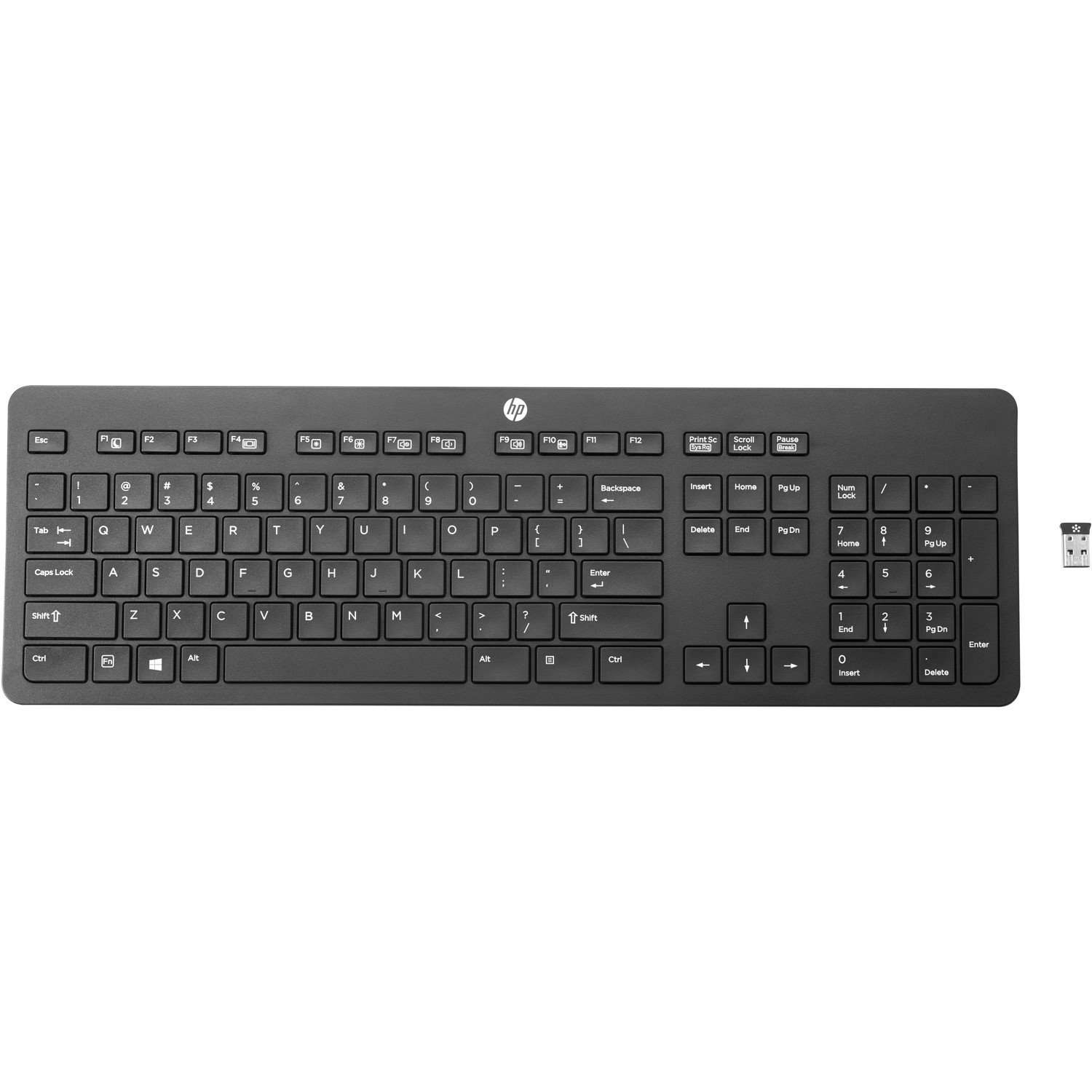 HP Keyboard - Wireless Connectivity - USB Interface - Black