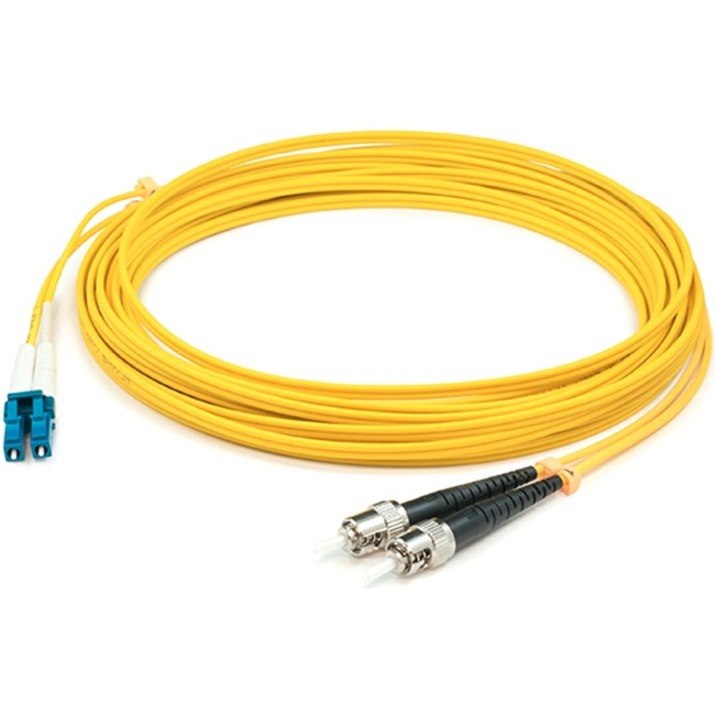 AddOn 35m ST to LC Yellow OS2 Duplex OFNR (Riser-Rated) SMF Fiber Patch Cable