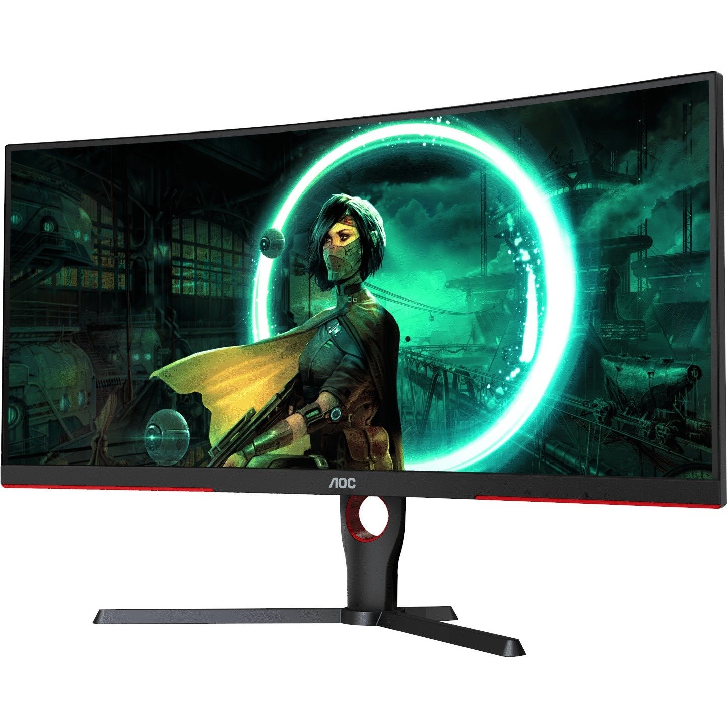 AOC CQ32G3SE 32" Class WQHD Curved Screen Gaming LCD Monitor - 16:9 - Black, Red