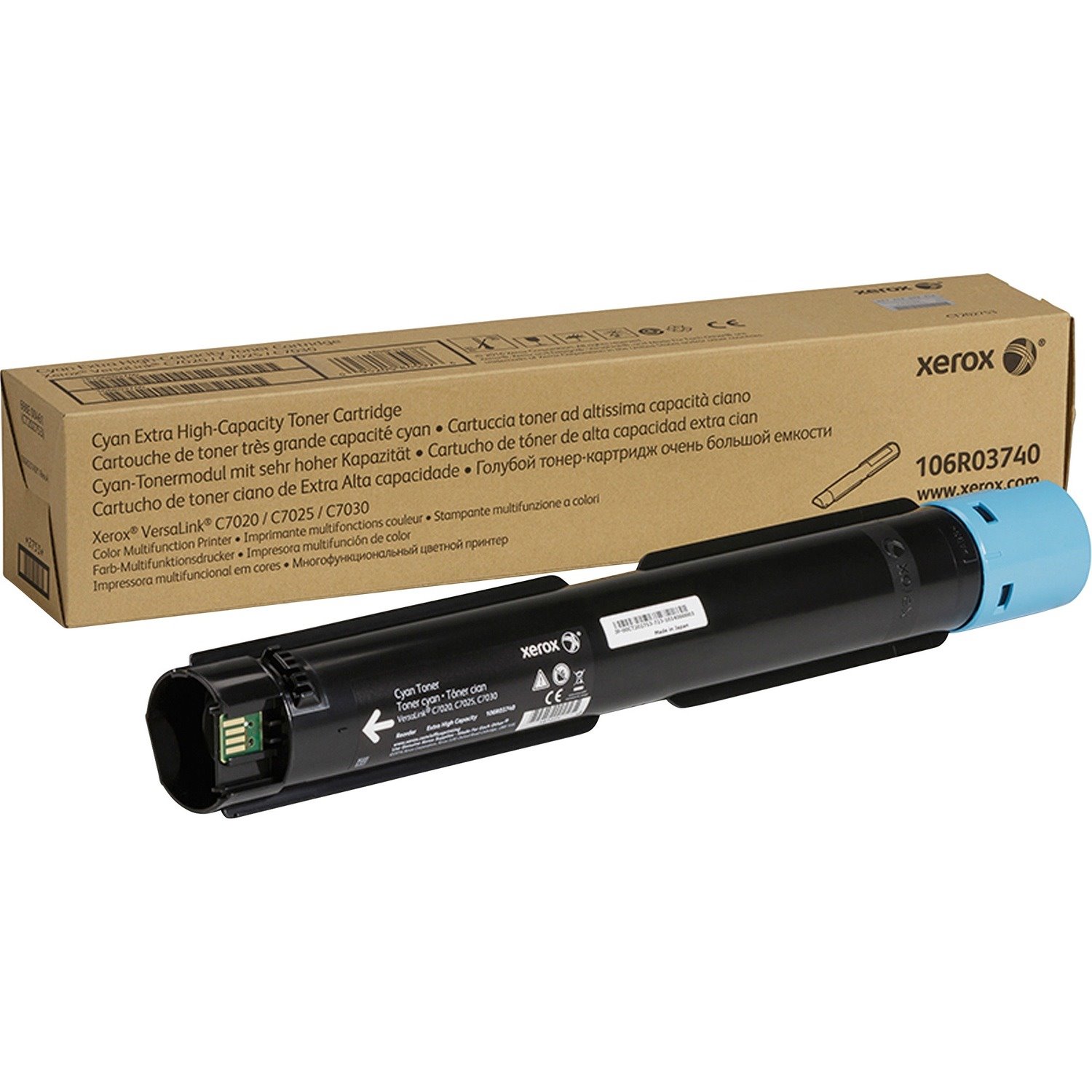 Xerox Genuine Xerox&reg; VersaLink&reg; C7000 Series Color Multifunction Printers Cyan High capacity Toner Cartridge (16500 Pages) - 106R03740