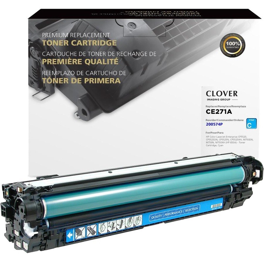 Clover Imaging Remanufactured Cyan Toner Cartridge for HP 650A (CE271A)