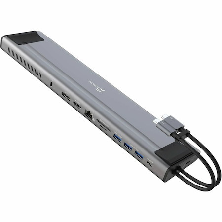 j5create JCD552 USB Type C Docking Station for Monitor, Tablet, Notebook - Memory Card Reader - SD - Grey