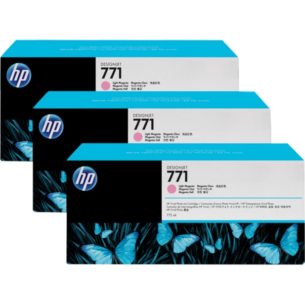 HP 771C Origineel Inkjet Inktcartridge - Licht magenta - 3 / Pak