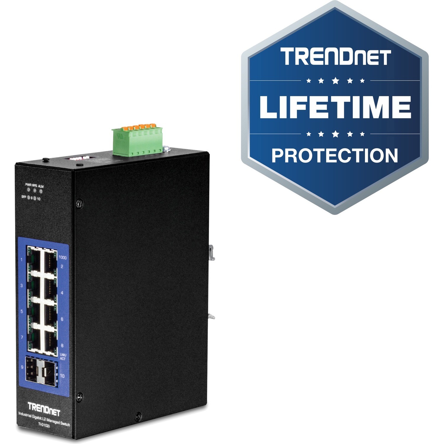TRENDnet TI-G102I 10 Ports Manageable Ethernet Switch - Gigabit Ethernet - 1000Base-T, 100/1000Base-FX - New - TAA Compliant