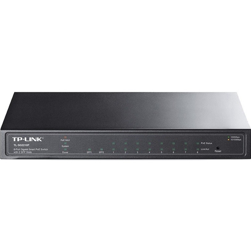 TP-Link TL-SG2210P - JetStream 8-Port Gigabit Smart PoE+ Switch with 2 SFP Slots