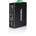 TRENDnet Industrial SFP to Gigabit PoE++ Media Converter (95W), TI-UF11SFP, 1 x Gigabit SFP Port, 1 x Gigabit PoE++ RJ45 Port, Up to 95W for PoE, PoE+, and PoE++ Devices, NDAA + TAA Compliant