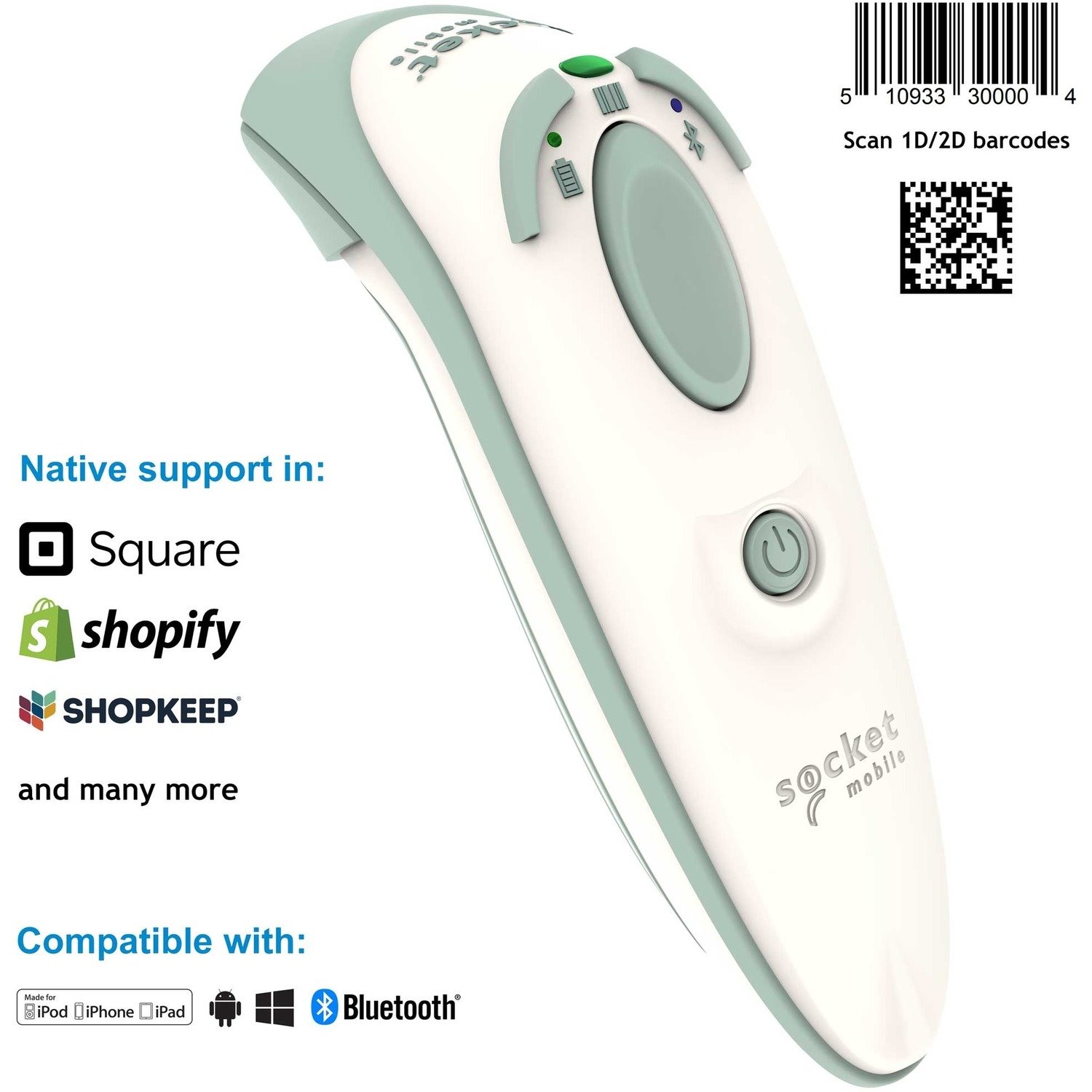 Socket Mobile DuraScan D745 Healthcare Handheld Barcode Scanner - Wireless Connectivity