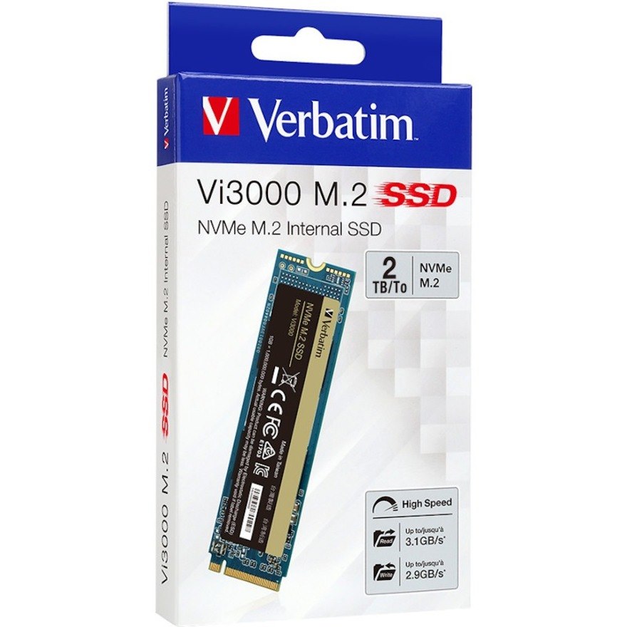 Verbatim Vi3000 2 TB Solid State Drive - M.2 2280 Internal - PCI Express NVMe (PCI Express 3.0 x4)