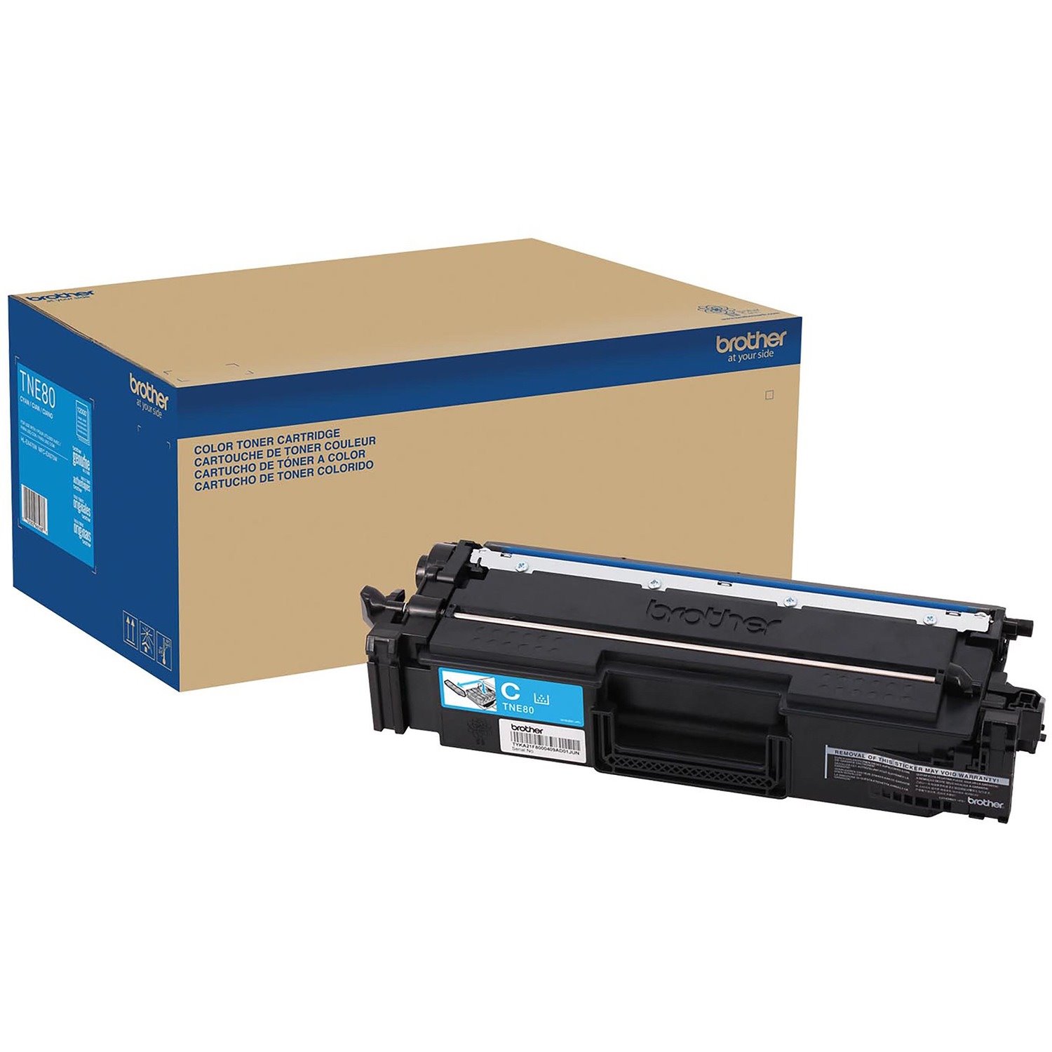 Brother TNE80C Original Super High (XXL Series) Yield Laser Toner Cartridge - Cyan - 1 Each