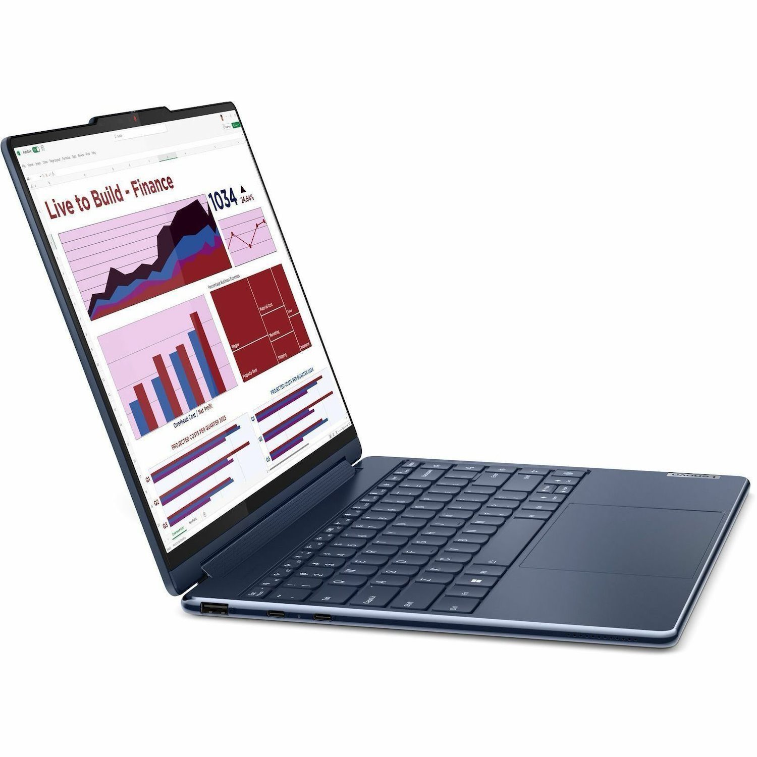 Lenovo Yoga 9 14IMH9 83AC0001US 14" Touchscreen Convertible 2 in 1 Notebook - 2.8K - Intel Core Ultra 7 155H - Intel Evo Platform - 16 GB - 1 TB SSD - English (US) Keyboard - Cosmic Blue