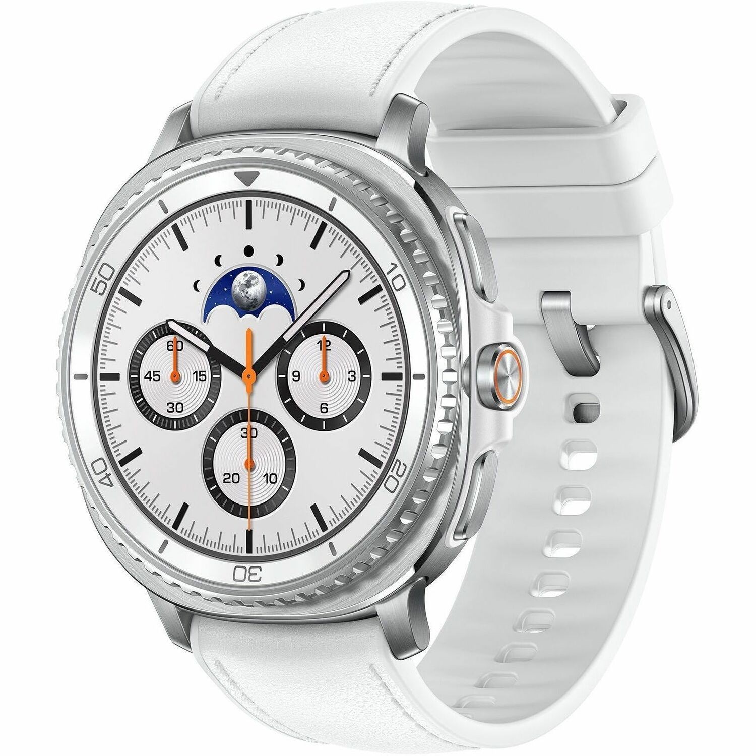 Samsung Galaxy Watch8 Classic SM-L505F Smart Watch - Rounded Square Case Shape - White Body Color - Stainless Steel Body Material - Wireless LAN - LTE