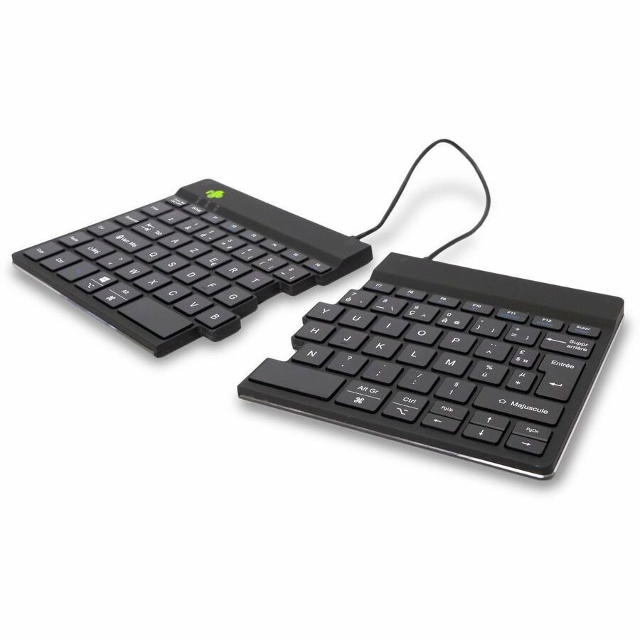 R-Go Split Break Tastatur - Kompakt - Kabellos Konnektivität - USB-Typ C Schnittstelle - Französisch - AZERTY Layout - Schwarz