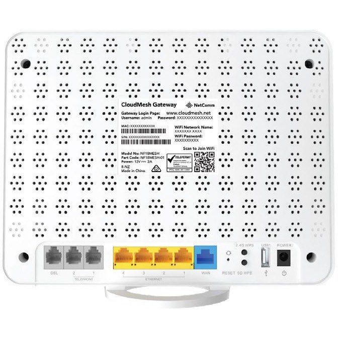 Netcomm CloudMesh NF18MESH  IEEE 802.11b/g/n/ac VDSL2, ADSL, Ethernet, ADSL2+, VDSL, ADSL2 Modem/Wireless Router