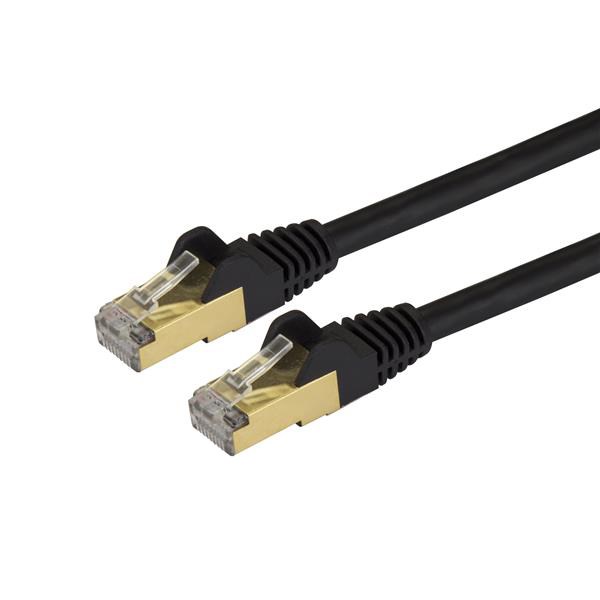 StarTech.com 10ft CAT6a Ethernet Cable - 10 Gigabit Category 6a Shielded Snagless 100W PoE Patch Cord - 10Gb Black UL Certified Wiring/TIA