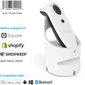 Socket Mobile SocketScan® S700, Linear Barcode Scanner, White & White Charging Dock