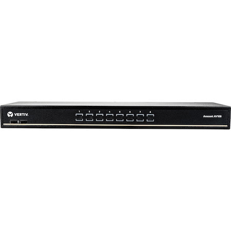 Vertiv Avocent AV108 KVM Switch | 8 port | Rackmount | Desktop | Single-User | USB | OSD | Touch Button | Hotkey | Cascade | Internal Power Supply