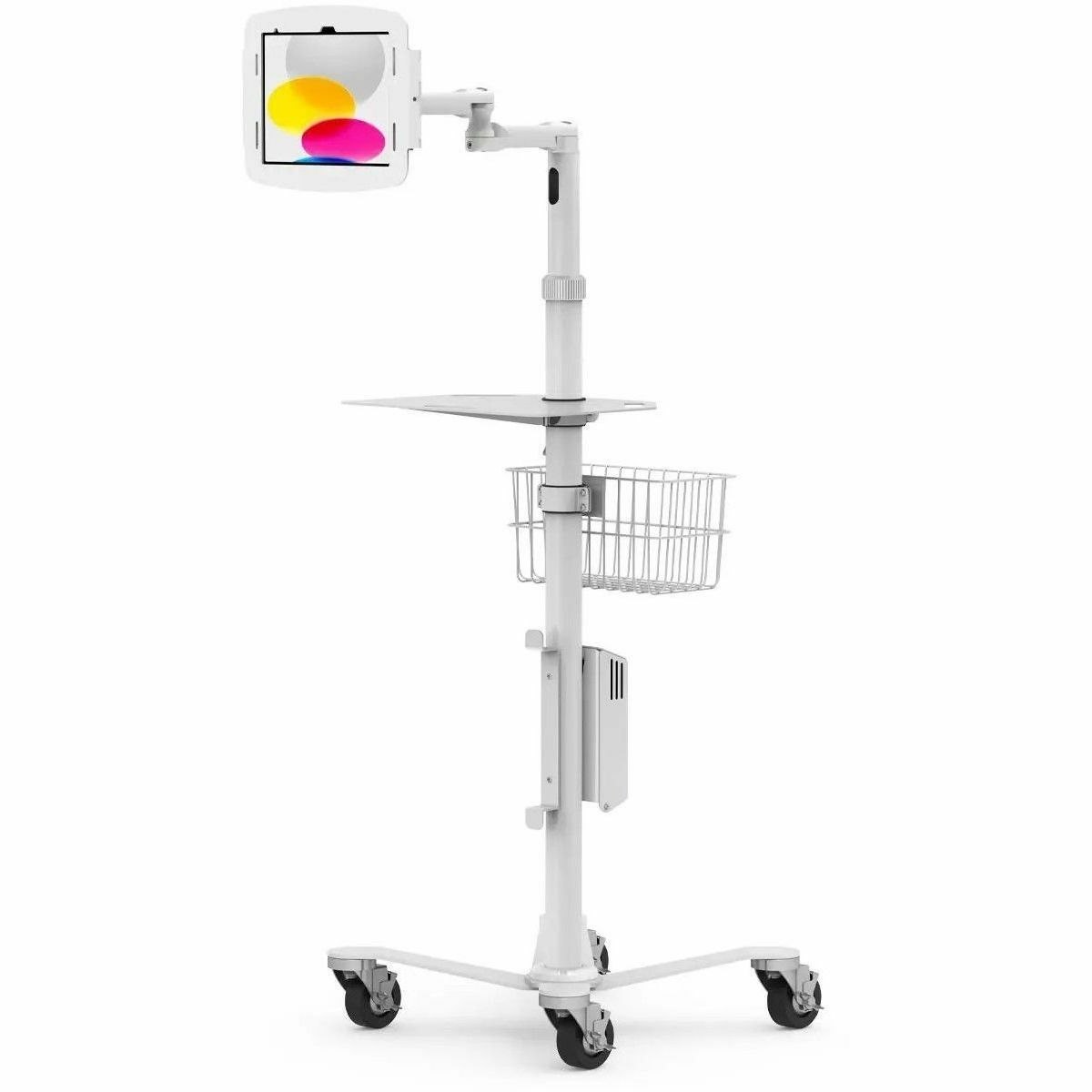 Compulocks Ipad 10.9 10TH Gen Space Enclosure Medical Rolling Cart Extended Whi