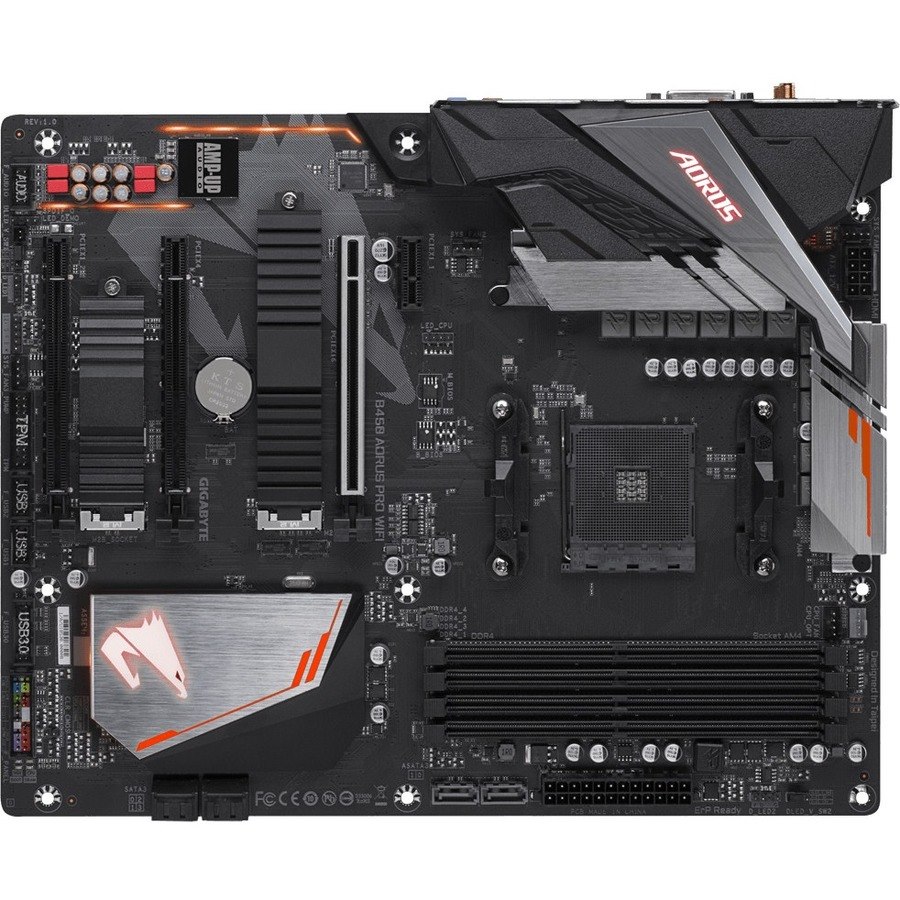 Aorus Ultra Durable B450 AORUS PRO WIFI Desktop Motherboard - AMD B450 Chipset - Socket AM4 - ATX