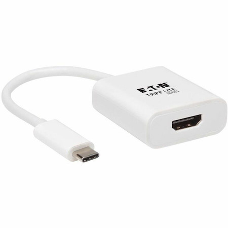 Eaton Tripp Lite Series USB-C to HDMI Adapter (M/F) - 4K 60 Hz, HDR, 4:4:4, DP 1.2, HDCP 2.2, White