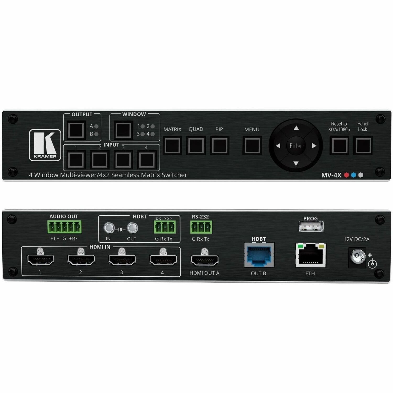 Kramer MV-4X4 Window Multi-viewer/4x2 Seamless Matrix Switcher