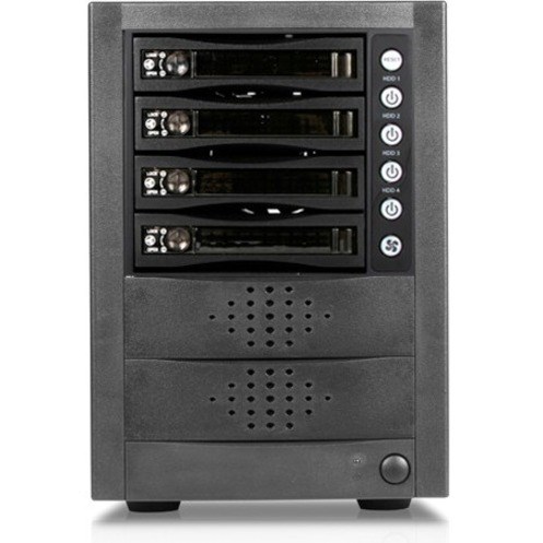 RAIDage JAGE5BT4HDBPL Drive Enclosure 12Gb/s SAS, SATA/600 - Mini-SAS HD Host Interface Tower - Black