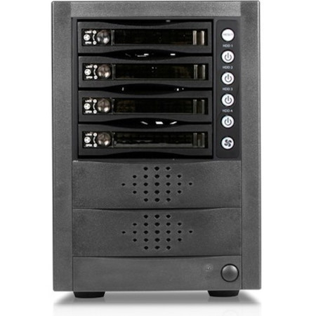 RAIDage JAGE5BT4HDBPL Drive Enclosure 12Gb/s SAS, SATA/600 - Mini-SAS HD Host Interface Tower - Black