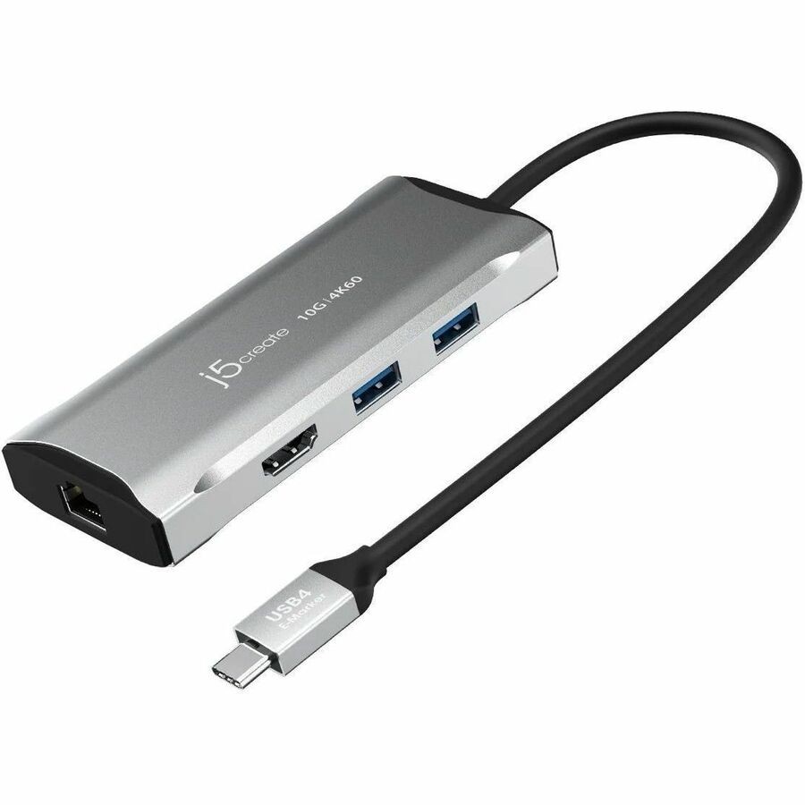 j5create USB 3.2 Gen 1 (3.1 Gen 1) Type-C Docking Station for Notebook - 100 W - Grey