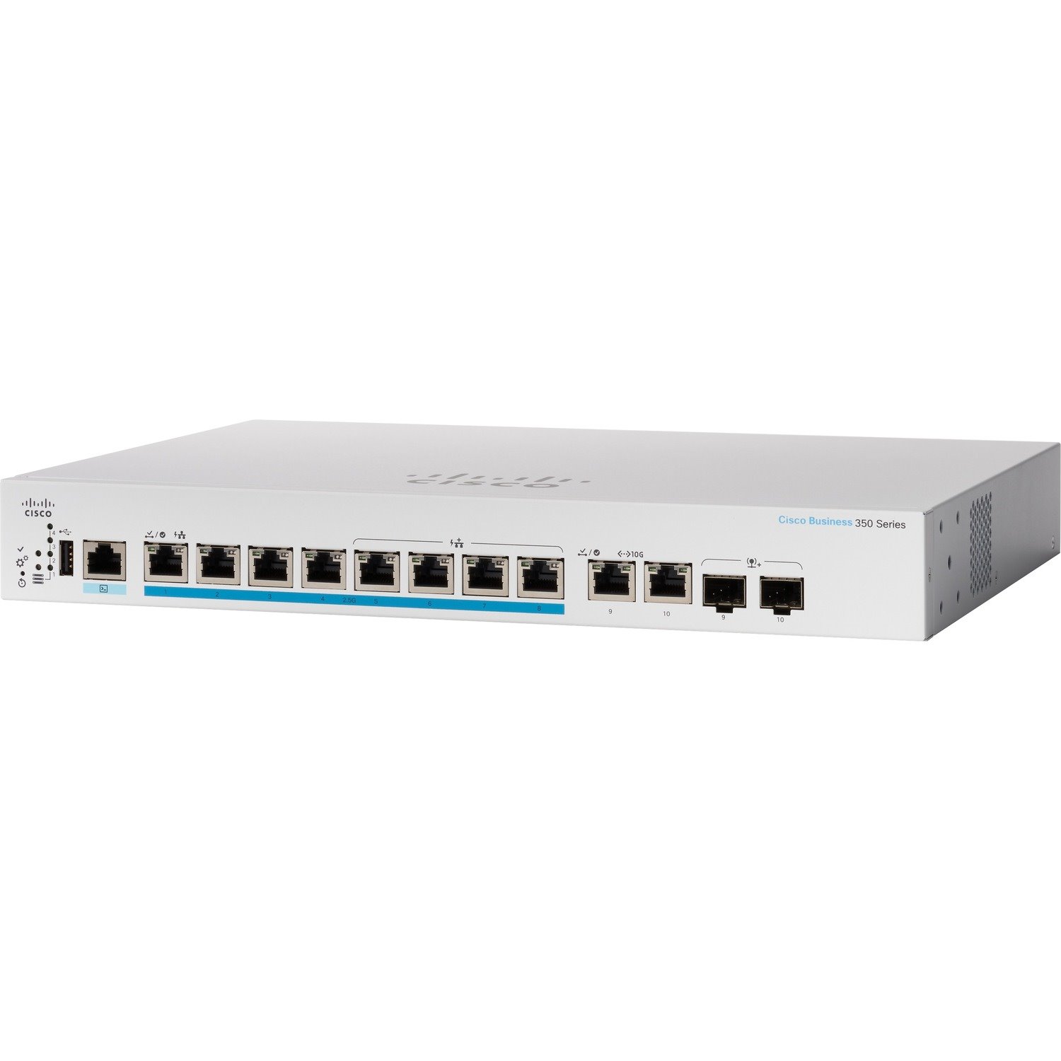 Cisco Business 350 CBS350-8MP-2X 10 Ports Manageable Ethernet Switch - 2.5 Gigabit Ethernet, 10 Gigabit Ethernet - 2.5GBase-T, 10GBase-T, 10GBase-X