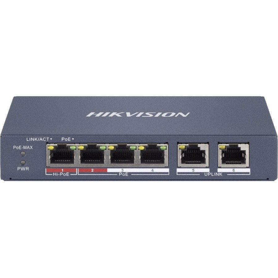 Hikvision DS-3E1106HP-EI 4 Ports Manageable Ethernet Switch - Fast Ethernet - 100Base-T
