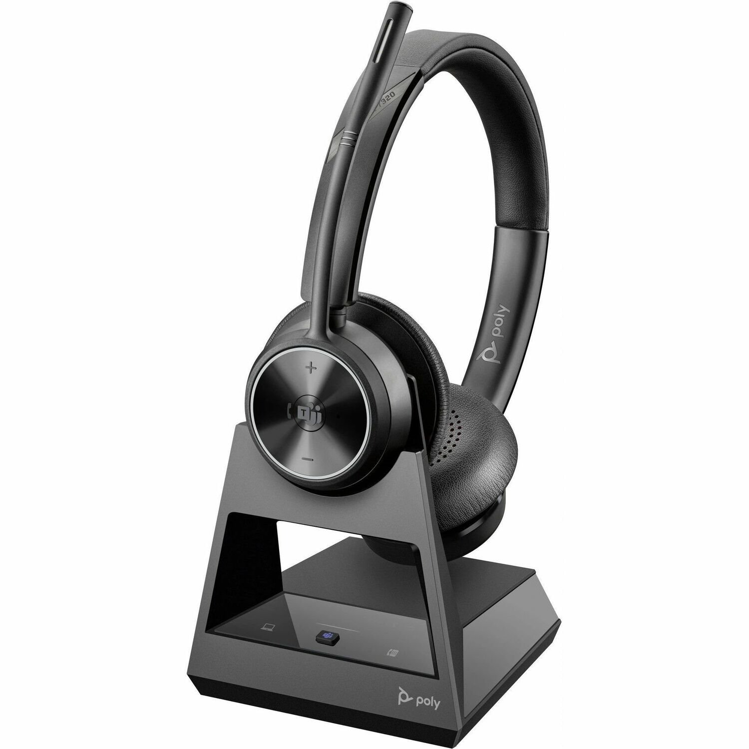 Poly Savi 7300 Office 7320-M Wireless On-ear, Over-the-head Stereo Headset - Black