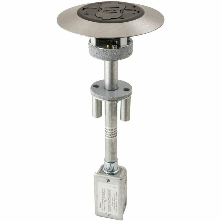 Hubbell Wiring Device-Kellems 2x2 Flush Duplex Series, Complete Unit, Isolated Ground, Black/Aluminum