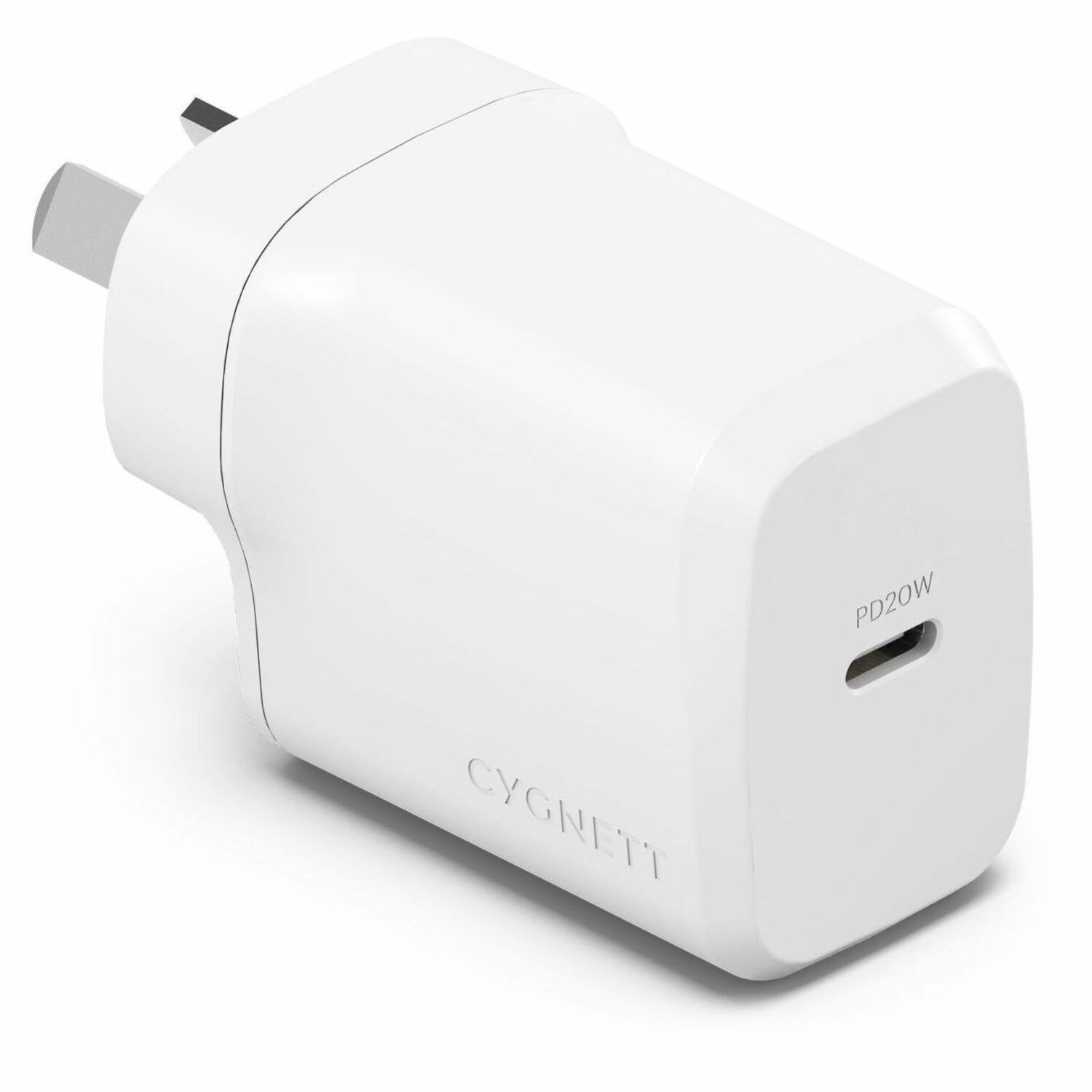 Cygnett PowerPlus 20W Usb-C PD Fast Wall Charger - White(CY4732PDWCH), Palm-Size, Portable,Best For iPhone,Samsung & Usb-C Devices,2 Years Warranty