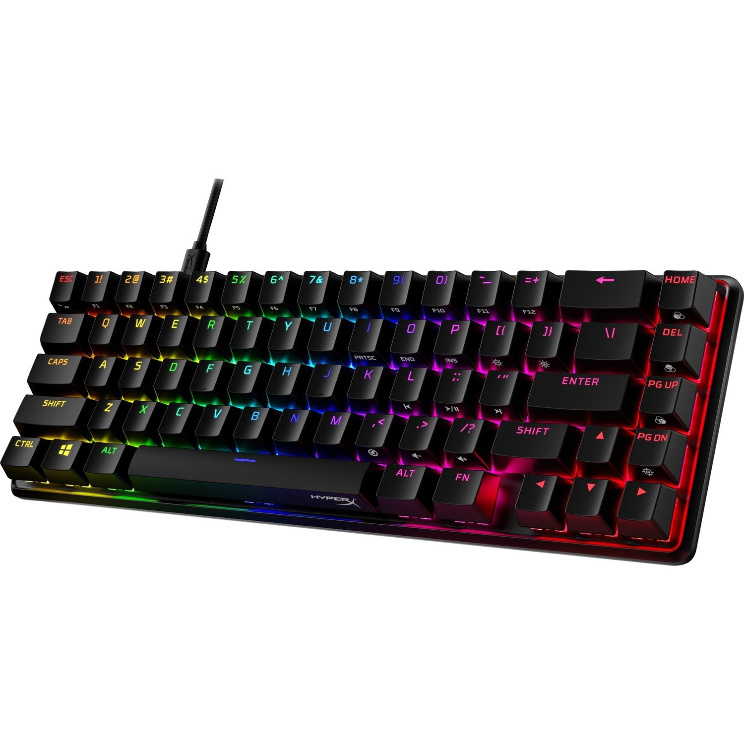 HyperX Alloy Origins 65 Gaming Keyboard - Cable Connectivity - USB Type C Interface - RGB LED - English (US) - Black