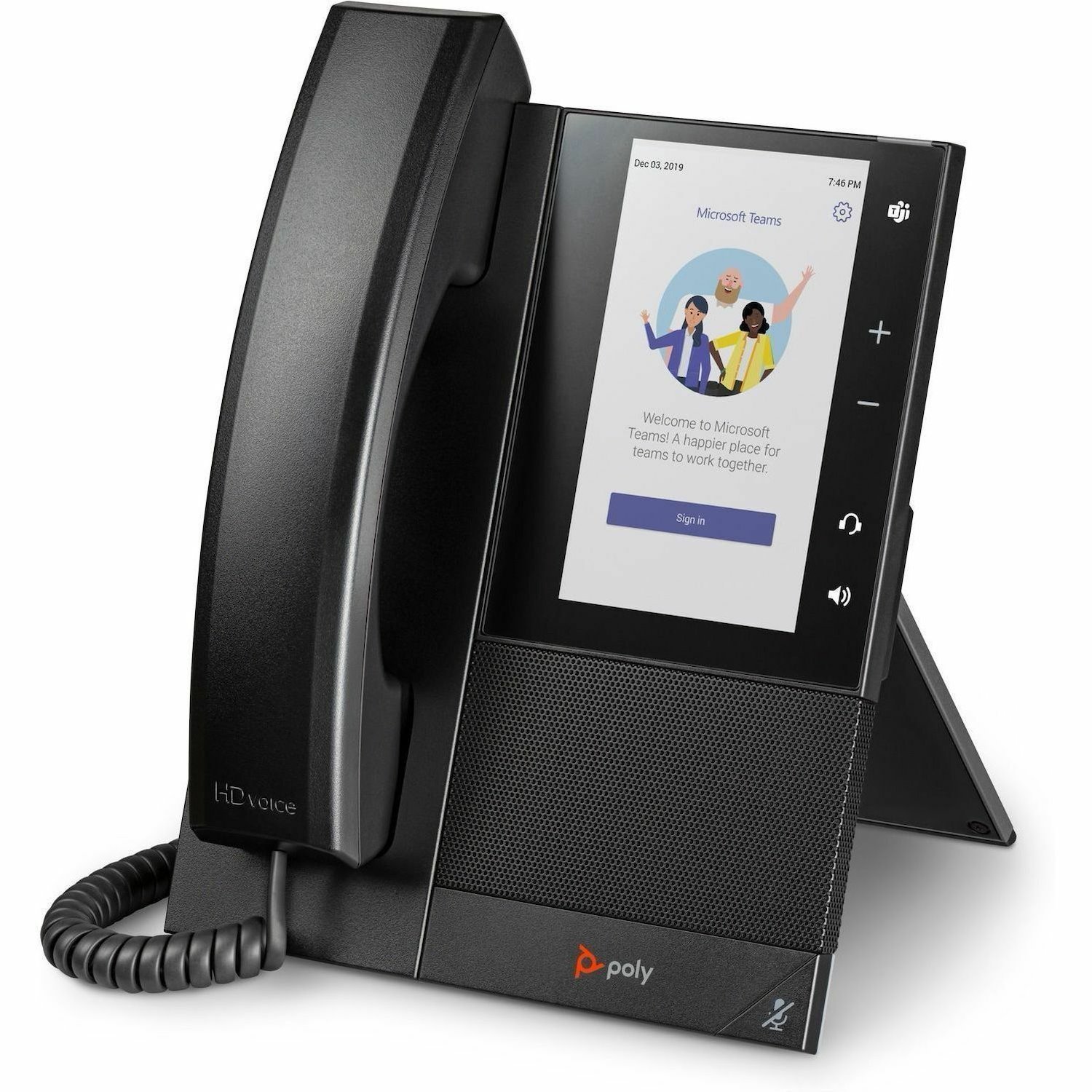 Poly CCX 505 IP-telefoon - Bedraad - Bedraad/draadloos - Wi-Fi, Bluetooth - Desktop, Op muur monteerbaar - Zwart