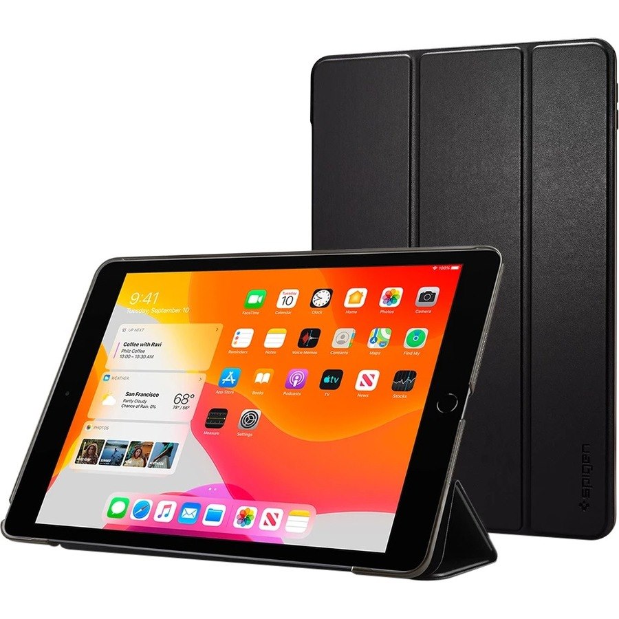 Spigen Smart Fold Carrying Case (Tri-fold) for 10.2" Apple iPad Tablet - Black