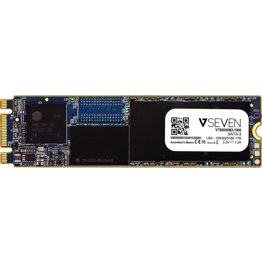 V7 V7S6000M2-1000 1 TB Solid State Drive - M.2 2280 Internal - SATA (SATA/600) - TAA Compliant