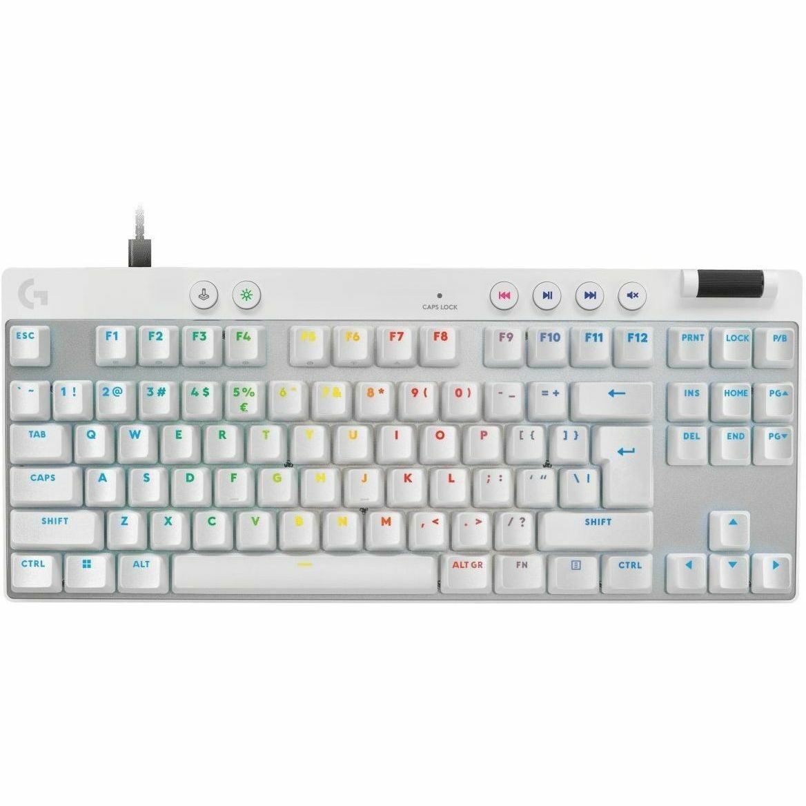 Logitech G PRO X TKL Gaming-toetsenbord - Tenkeyless - Kabel Verbinding - USB Interface - RGB LED - Engels (US) - QWERTY indeling - Wit