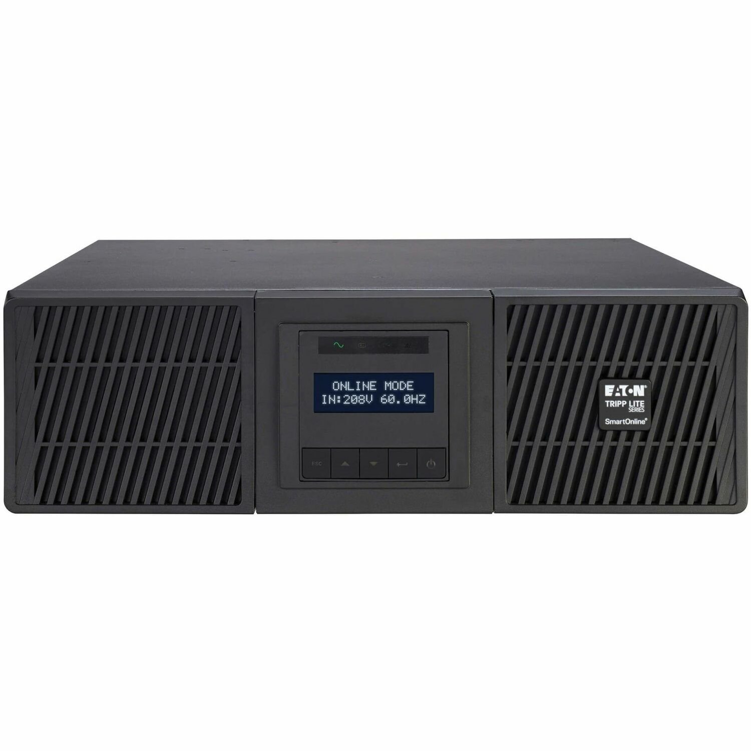 Eaton Tripp Lite Series SmartOnline 6000VA 5400W 208V Online Double-Conversion UPS with Maintenance Bypass - L6-20R/L6-30R Outlets, L6-30P Input, Network Card Included, Extended Run, 3U Rack/Tower