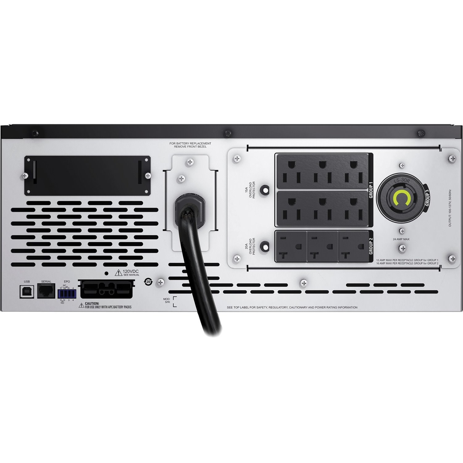 [TAA] APC Smart-UPS X, Line Interactive, 3kVA, Rack/tower 4U, 100V-127V, 6x 5-15R+3x 5-20R+1x L5-30R NEMA, SmartSlot, Extended runtime, Short depth, TAA