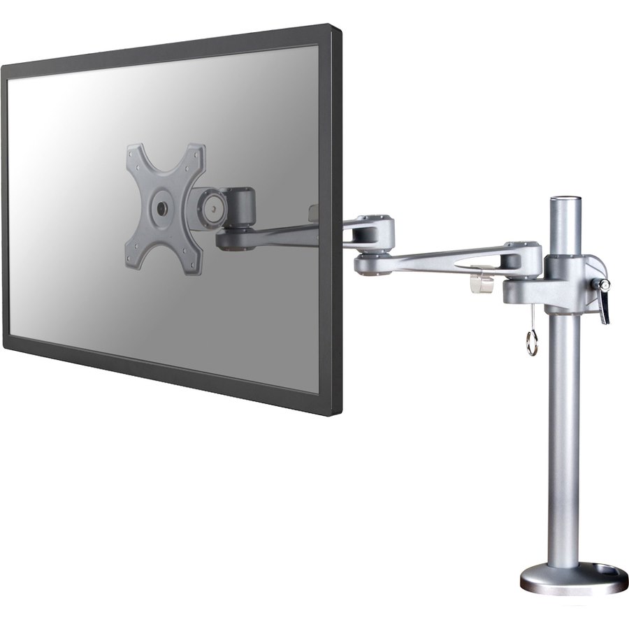 Newstar Full Motion Desk Mount (grommet) for 10-30" Monitor Screen, Height Adjustable - Silver
